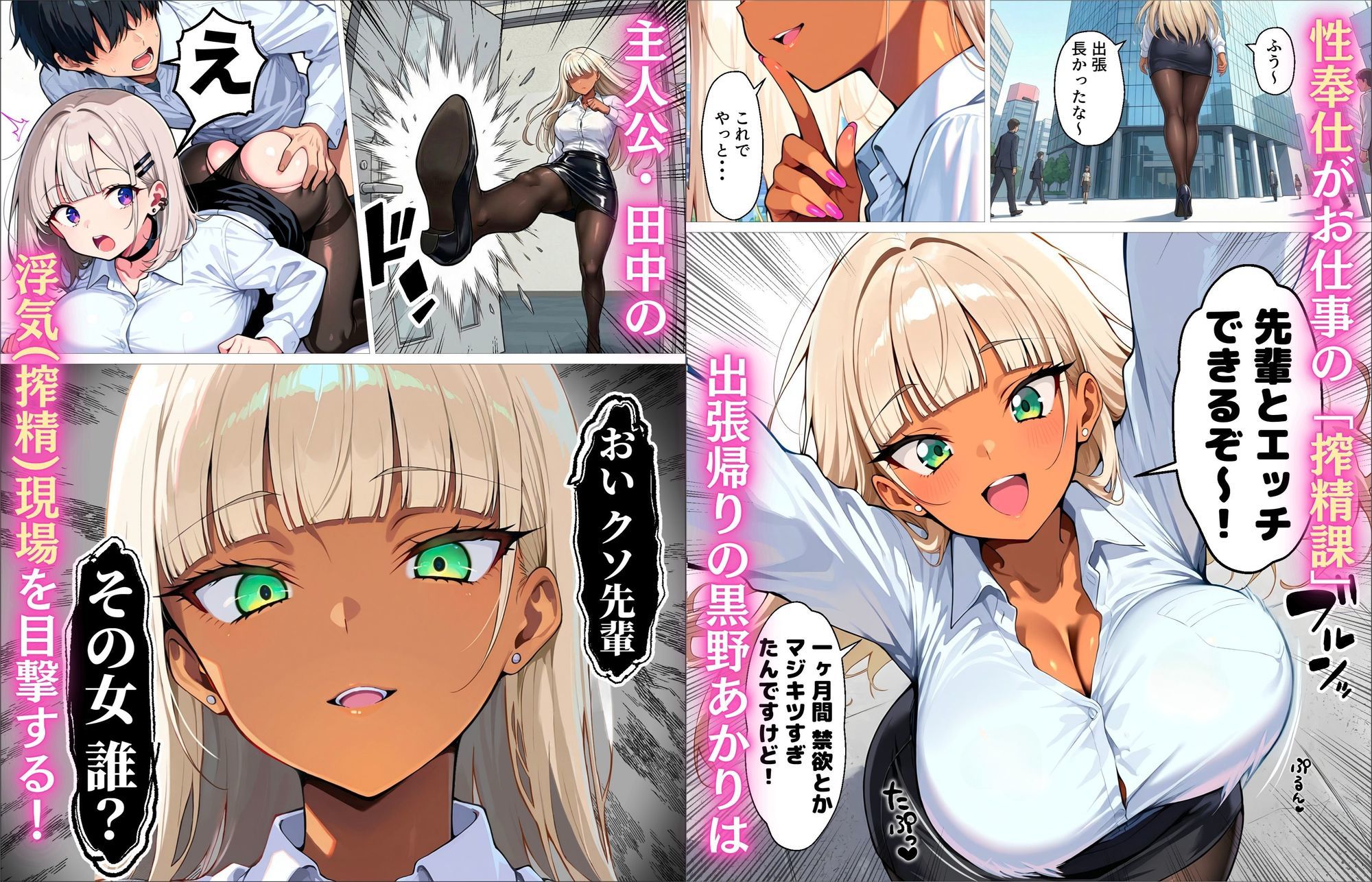 新卒の黒ギャルとダウナーギャルが「2人で」搾精してくれる話_1